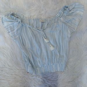 LA Hearts Baby Blue Crop Top